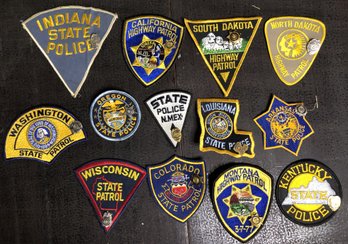 Lot 3 - 13pc Police Patches With Mini Badge Lapel Pins