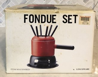 Lincoware Red Enamel Fondue Set