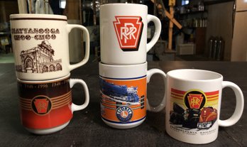 5pc Railroad Coffee Mugs