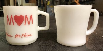 2pc Milk Glass Coffee Mugs