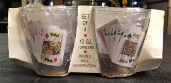 4pc 12oz Plastic Insulated Tumblers - Playing Card Theme