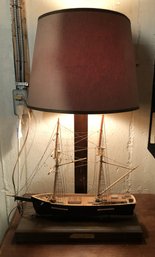 Vintage Wood Ship Lamp