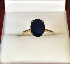 14k Gold Sapphire Solitaire Ring