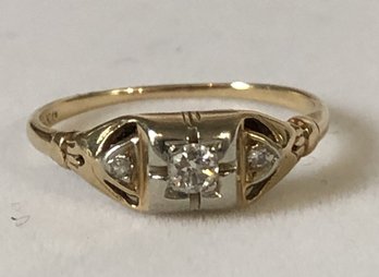 Small Antique 14k Diamond Ring