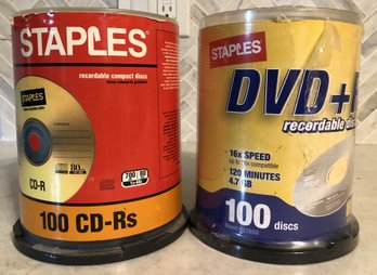 100 DVD-R Discs Sealed & Almost Full 100 CD-r Disks