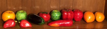 12pc Lacquered Paper Mache Fruit - Made Mexico