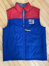 NY Giants - Reversible Zip Up Vest - Large - New With Tags