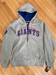 NY Giants - Zip Up Hooded Sweatshirt - Large - New With Tags