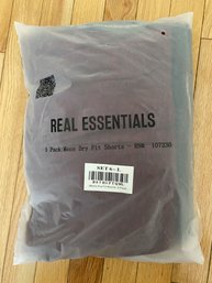 Real Essentials - 5 Pack - Men's Dry Fit Shorts - Large - New In Package