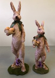 2pc Velveteen Easter Bunny Figures