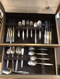 Mid-century Stainless-Steel Flatware Plus Serving Pieces