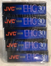 5 Pack JVC VHS C Tapes - TC-30 - New Sealed