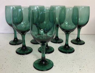 8pc Blue/ Green Wine Glasses