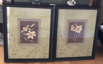 2pc Large Framed Floral Art Prints