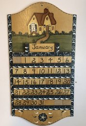 Vintage Hand Painted Adjustable Calendar