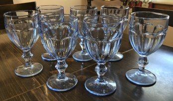 7 Blue Glass Sundae Cups