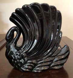 Mid-century Royal Haeger Black Swan Vase