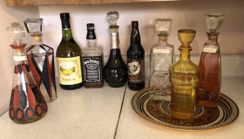 Lot 1 - 9 Bar Bottles/ Decanters