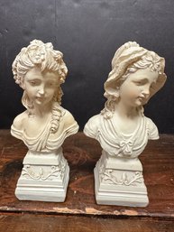 Lot Of 2 Plastic Victorian Lady Sculptures
