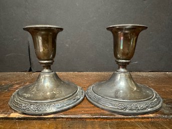 Pair Of Camille Silver Plated Candlesticks