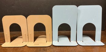 2 Sets Of Metal Bookends