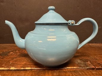 Vintage Blue Enamel Teapot
