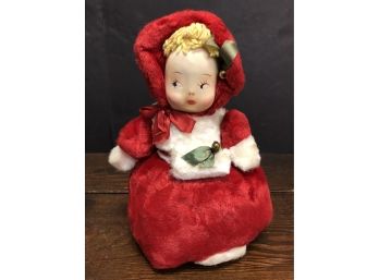 Mid Century Christmas Music Box Doll