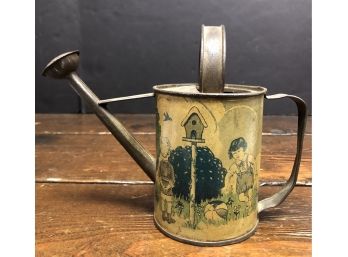 Small Vintage Tin Litho Watering Can