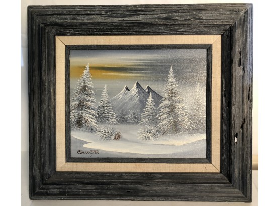 Original Snow Scene Painting - Signed Barrister