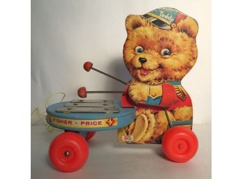 1966 Fisher Price Teddy Pull Toy