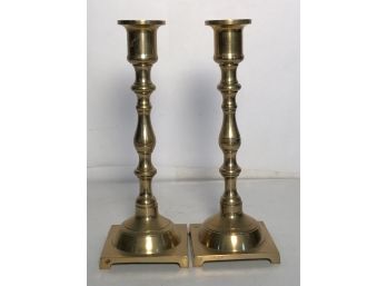 Pair Solid Brass Candlesticks