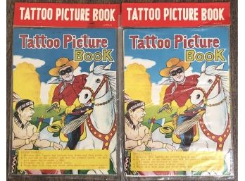 2pc Rare 1940's Lone Ranger Tattoo Picture Books - Sealed
