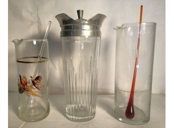 3pc Vintage Glass Cocktail Mixers