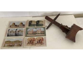 Antique Stereoscope Viewer & Cards