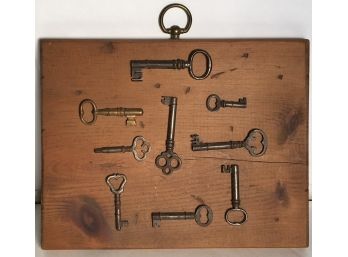 Antique Keys Mounted On Plaque