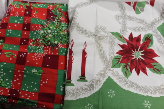 Vintage MCM Christmas Tablecloths