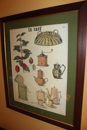 Le Cafe Framed And Matted Vintage Style Poster Art Perfect For A Coffee Station~