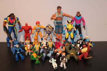 Collection Of Over 60 1980s-1990s Toy Figures/super Heroes-He-Man, X-Men, Thundercats, Etc