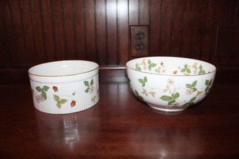 Wedgewood China, 'Wild Strawberry' Souffle And Serving Bowl With Original Boxes