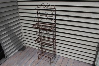 3 Tier Metal Garden Shelf-Nice Patina