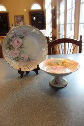 Vintage Pedestal Cake Stand And Cake Plate