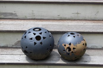 Two Decorative Garden Spheres