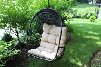 Wicker Hanging Seat With Cushion