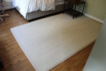 Khaki/tan Border Seagrass Rug With Rubber Backing