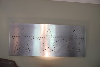 Pottery Barn Three Star Metal And Nail Head Rectangular Wall Art