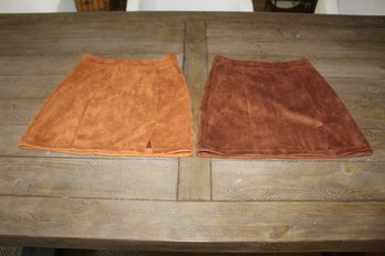 Pair Of Brown Skirts With Front Side Slit-unused-Size Medium