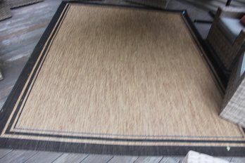 Large Outdoor Rug Tan With Black Border (2/2)