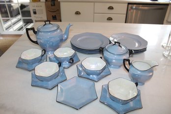 Lusterware-Blue/purple Dish Set