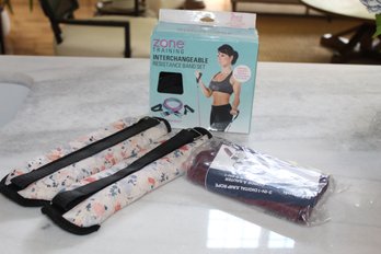 Women's Jump Rope New, 3 Pound Velcro Ankle/ Wrist Weights & Resistance Band Set