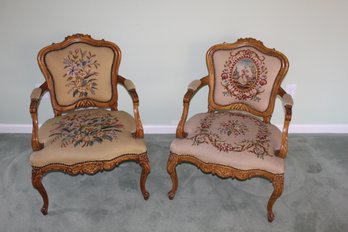 Pair Of Vintage French Louis XV Style Arm Chairs Beautifully Hand Made